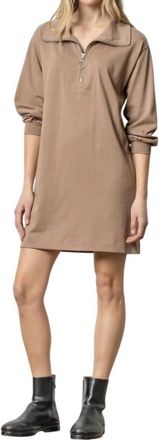 Lilla P Half Zip Dress In Shiitake