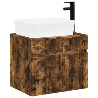 vidaXL Juego De Muebles De Ba&ntilde;o Roble Ahumado Madera De Ingenier&iacute;a Vidaxl