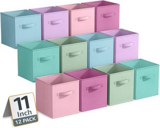 Sorbus 13In 12 Pack Collapsible Fabric Storage Bins