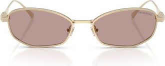 Swarovski 55mm Pillow Sunglasses in Pale Gold /Light Purple Brown at Nordstrom