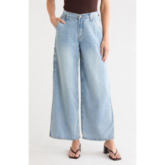 Joie Wide Leg Carpenter Jeans in Light Wash Denim at Nordstrom Rack, Size 12