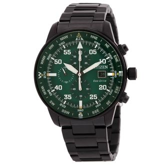 Citizen Aviator Eco-Drive Chronograph Green Dial Mens Watch CA0885-54X