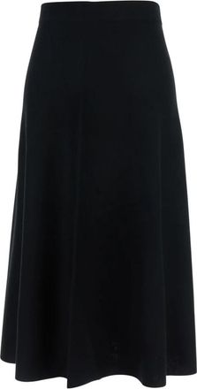Allude Knit Flared A-line Rok - Dames - Midirokken - Zwart - XS - Wol - Rokken