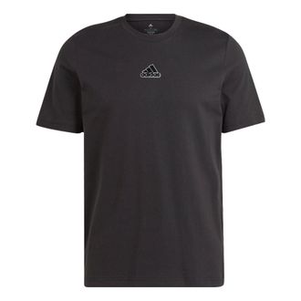 adidas Elevated Pile Embroidery Logo T-Shirts Black IL5388