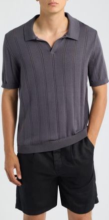 Alex Crane Lolo Drop Needle Sweater Polo in Ash at Nordstrom, Size Xx-Large
