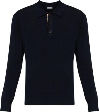 Burberry Marcus Polo - Heren - Polos - Blauw - L - Wol - Tops