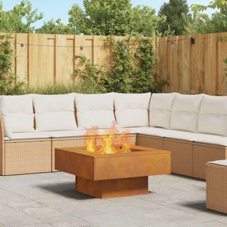 vidaXL Focolare Marrone 80 x 80 x 40 cm acciaio corten - Vidaxl