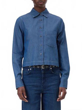 Closed Cropped Classic Shirt In Dark Blue