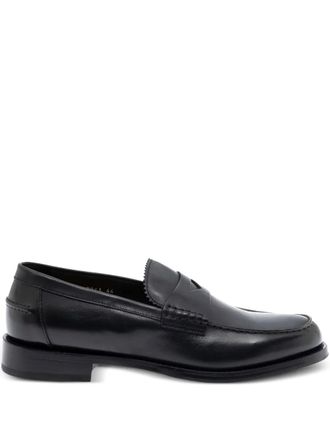 Doucal's almond toe loafers - Black
