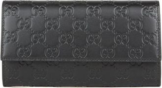 Gucci Signature Long Wallet - Dames - Portefeuilles - Zwart - ONE Size - Leer - Accessoires