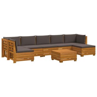 vidaXL Conjunto De Sof&aacute;s De Exterior Con Coj&iacute;n 8 Pieza Marr&oacute;n Vidaxl