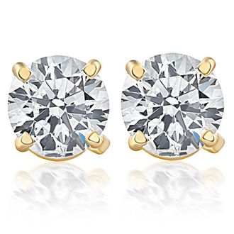 Pompeii3 1 1/10 Ct TW Natural Diamond Studs in 14k White or Yellow Gold