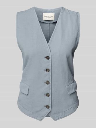 Marc O'Polo Regular Fit Leinenweste aus Baumwoll-Leinen-Mix in Hellblau, Gr&ouml;&szlig;e 38