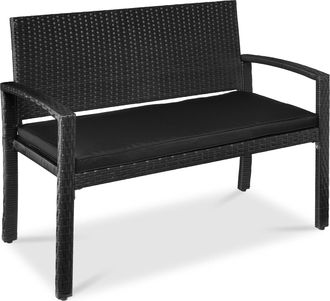Best Choice Products 2-Person Outdoor Wicker Bench Garden Patio Porch Furniture w/ 700lb Capacity, Cushion