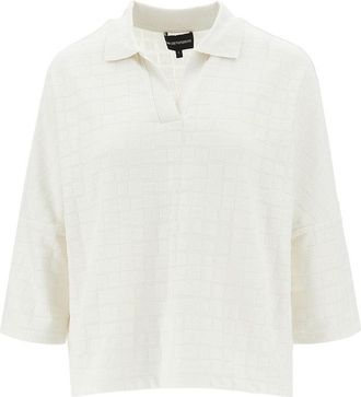 Emporio Armani Jacquard knit polo shirt Woman S