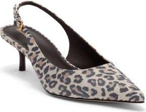 Reformation Wrenley Pointed Toe Slingback Pump in Leopard Suede at Nordstrom Rack, Size 9.5