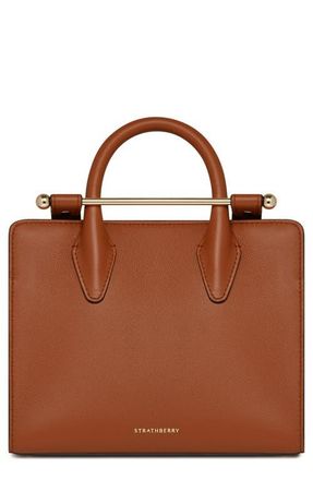 Strathberry Mini Leather Tote in Chestnut at Nordstrom