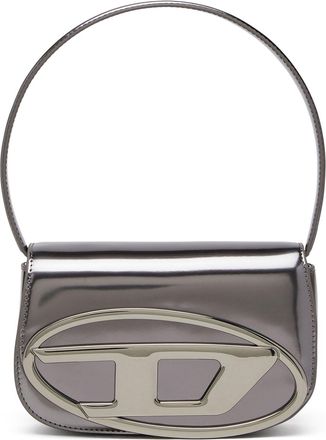Diesel 1DR-Iconic shoulder bag in mirrored leather - Shoulder Bags - Woman - Grey