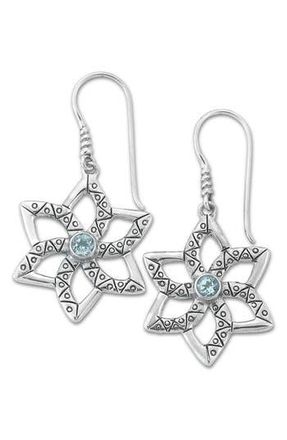 Samuel B. Blue Topaz Flower Drop Earrings at Nordstrom Rack