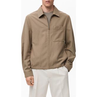 Mango Lyocell Blend Jacket in Brown at Nordstrom Rack, Size Medium