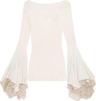 Blumarine Lace Flared-sleeve Mini Dress