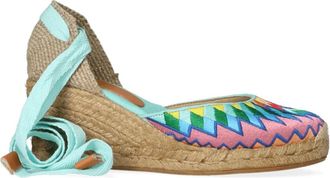 Toni Pons Regenboog Espadrilles voor Stijlvolle Zomerdagen - Dames - Sleehakken - Blauw - 38 EU - Schoenen