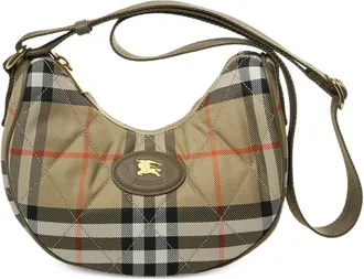 Burberry Horseshoe Quilted Check Crossbody Bag