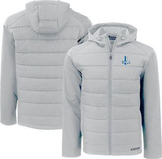 Cutter & Buck Mens Cutter & Buck Gray Detroit Lions Throwback Evoke Hybrid Eco Softshell Recycled Full-Zip Hoodie Jacket at Nordstrom, Size X-Large