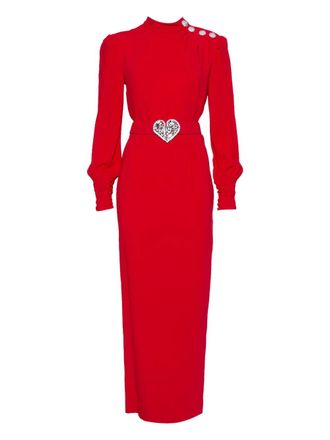 Alessandra Rich crystal-embellished dress - Red