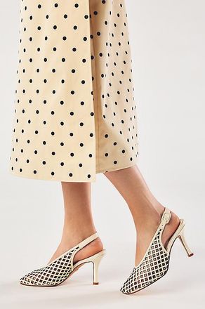 Lola Cruz Cutout Leather Slingback Heels