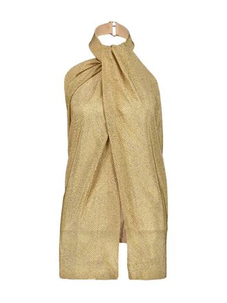 Stella McCartney Gold Halterneck Top With Rhinestone Panel