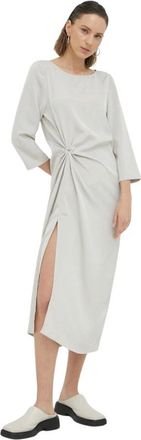 Bruuns Bazaar Vestido Midi con Nudo Delantero - Dresses - Mujer - Gris - S