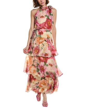Julia Jordan Printed Chiffon Maxi Dress