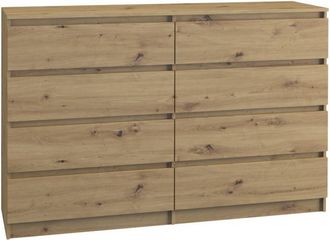 Topeshop Mil&aacute;n Gran Tocador Moderno 8 Cajones Dormitorio Sala De Estar Dimensiones 97x138x40 Dise&ntilde;o Minimalista Armario De Almacenamiento