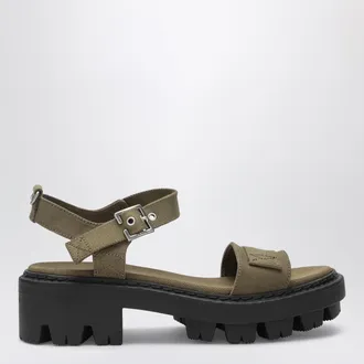 Prada Sandali in canvas verde militare