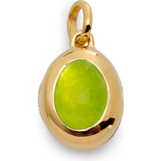 Monica Vinader Birthstone Locket Pendant in 18Ct Gold Vermeil /Peridot at Nordstrom