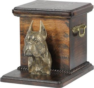 OEM Boxer, Boxer - Una Urna Para Cenizas De Perro Con Una Estatuilla, Una Elegante Urna Para Un Perro, Una Urna &Uacute;nica Con Un Busto De Perro De Art-dog