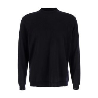 low brand Dubbele Crewneck Jumper Sweaters - Heren - Truien - Blauw - Maat: L Wol
