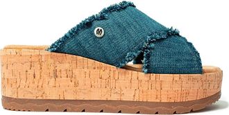 Minnetonka Womens Posey Sandal In Blue Denim