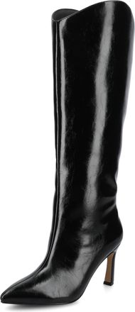 Journee Collection Journee Womens Rehela Wide WIdth Boots, Patent/Black, 5.5 UK