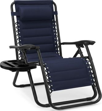 Best Choice Products Padded Zero Gravity Chair with Side Tray & Adjustable Headrest