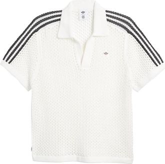adidas x CLOT FW24 Crochet Polo Shirt Asia Sizing Core White JE9594