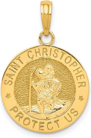 Diamond2Deal 14k Yellow Gold Saint Christopher Medal Pendant