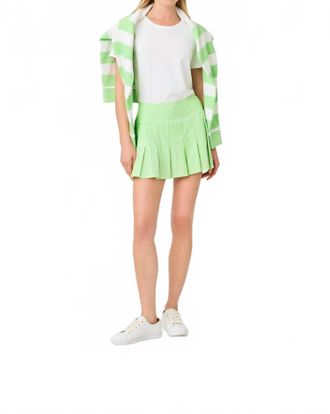 Lilly Pulitzer Upf50+ Annora Skort In Pistachio Macaron Lil Check It Gingham