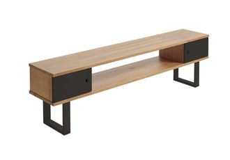 HOGAR 24 Mueble Tv &oacute; Mesa de televisi&oacute;n 180 en color Encerado y Negro