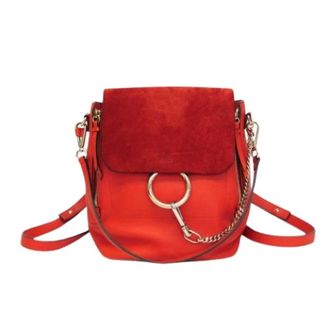 Chlo&eacute; Pre-owned Backpacks, female, Orange, Size: ONE SIZE Pre-owned Faye Backpack