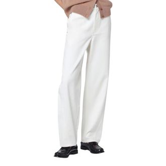 Maison Kitsuné Wide Trousers, female, White, W25, Tapered Jeans