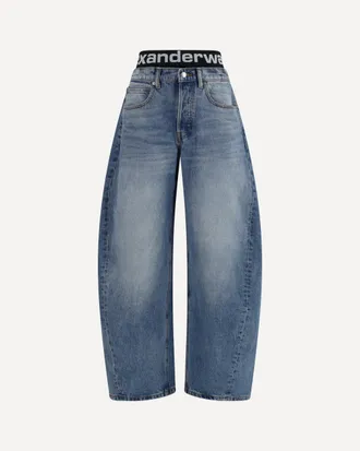 Alexander Wang Layered belt logo-waist Jeans Female 26