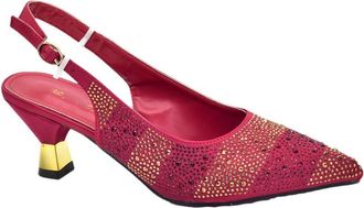 Generic Womens Shoes and Bags Set Sparkly Rhinestone Stripe Decoration Pointed Toe Heeled Shoes Chain Strap Shoulder Bag