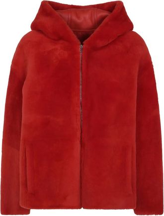 Yves Salomon 66 CM Jacket - Jackets - Mujer - Rojo - S